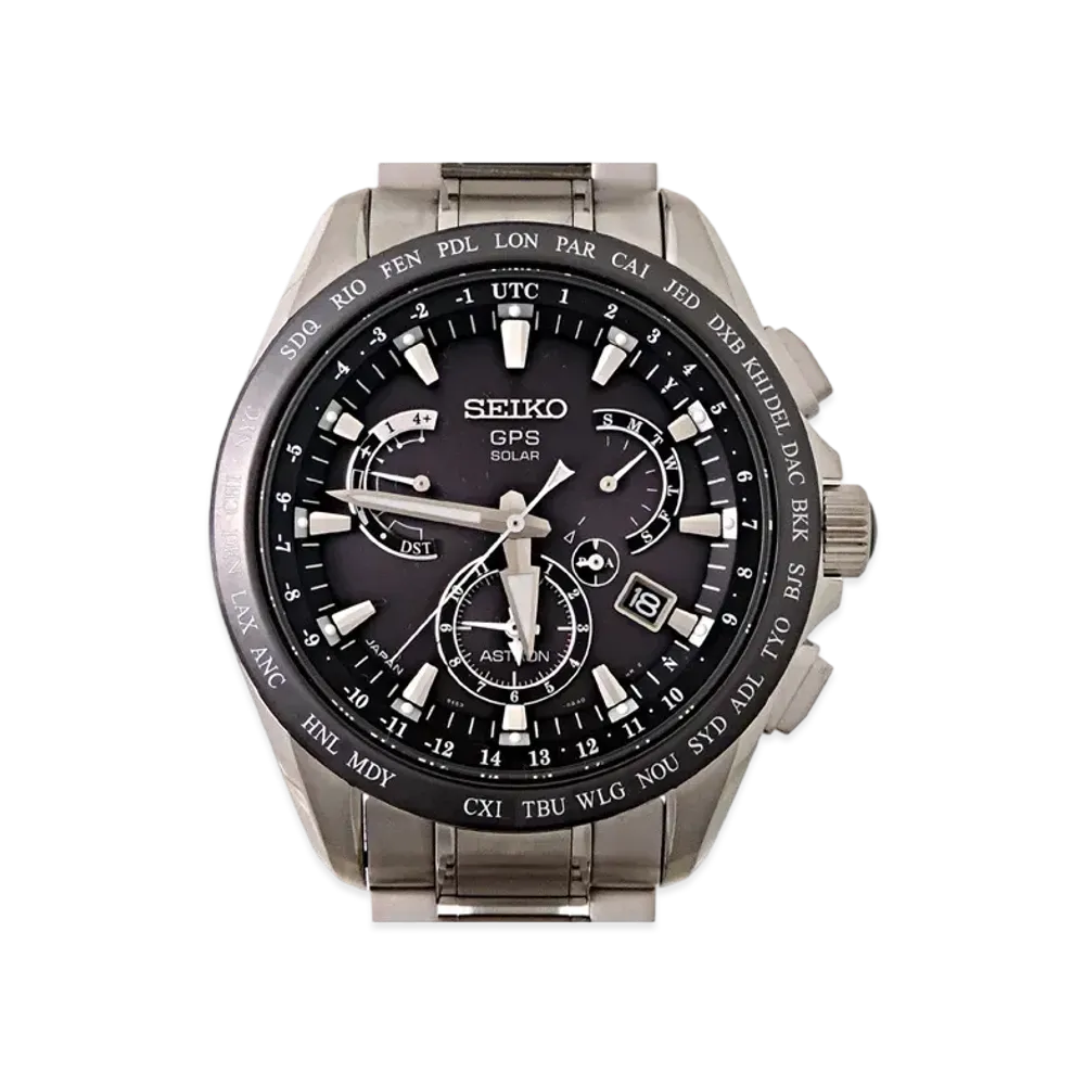 SEIKO Astron GPS Solar 8X Series Dual Time "Black" SBXB045
