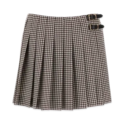 MIU MIU Women's Embroidered Vichy Mini Skirt "Checked"