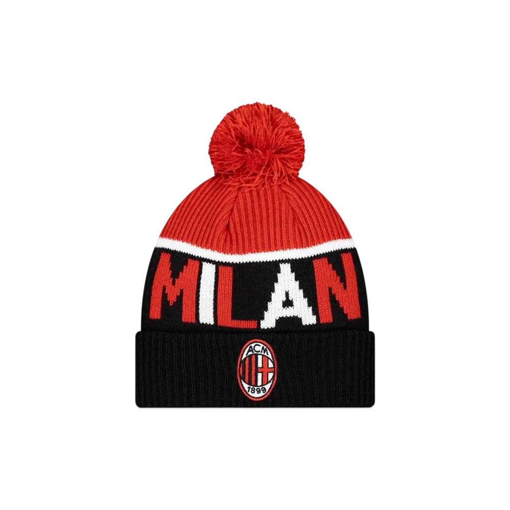 NEW ERA Pom Pom Knit Europe Football Team AC Milan "Black/Red"