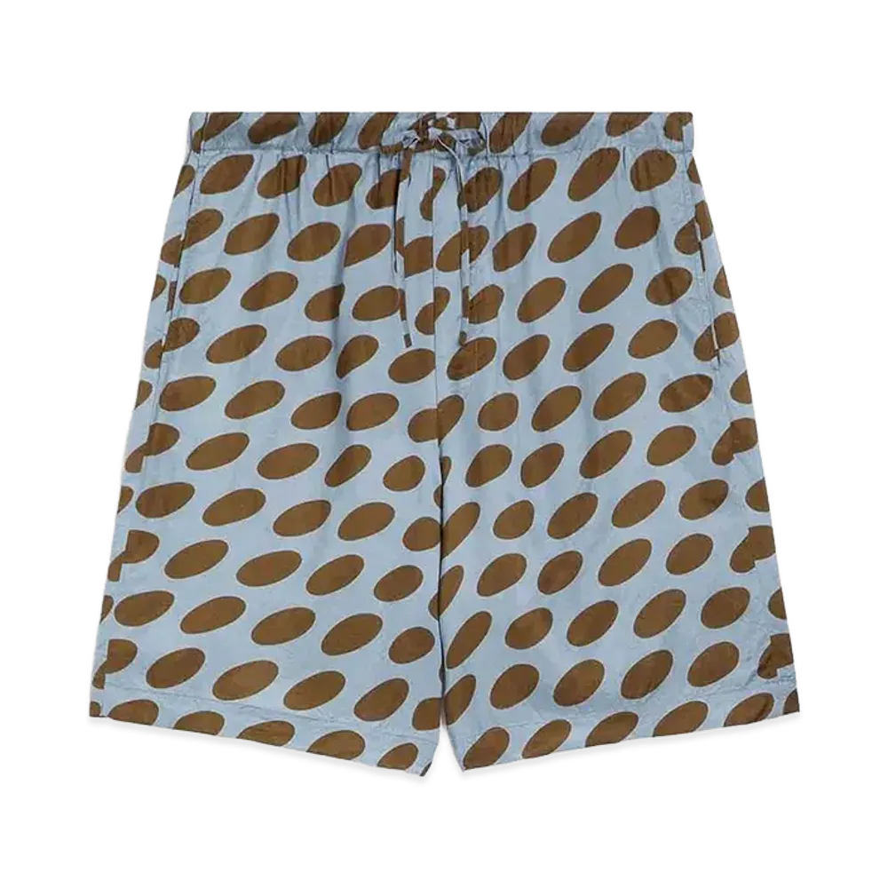 DRIES VAN NOTEN Printed Twill Swimshorts "Light Blue"
