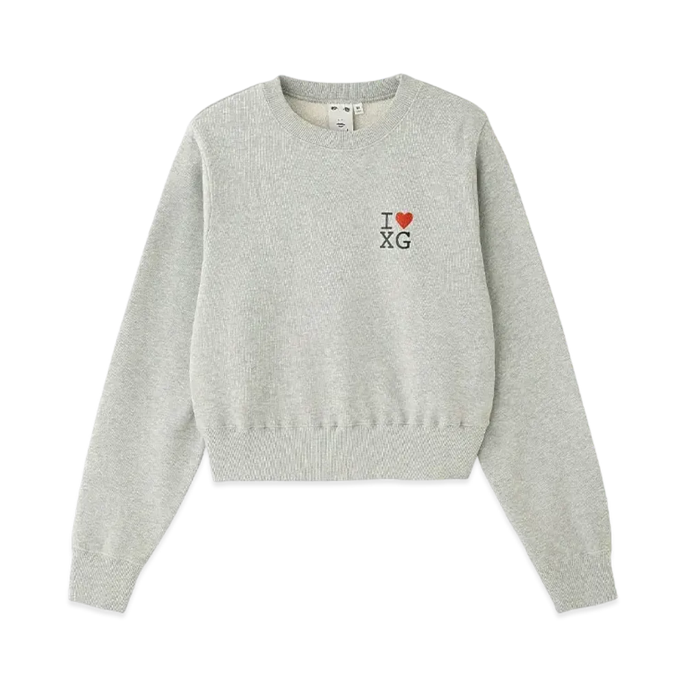 X-Girl I Love Xg Logo Compact Sweat Top "Ash"