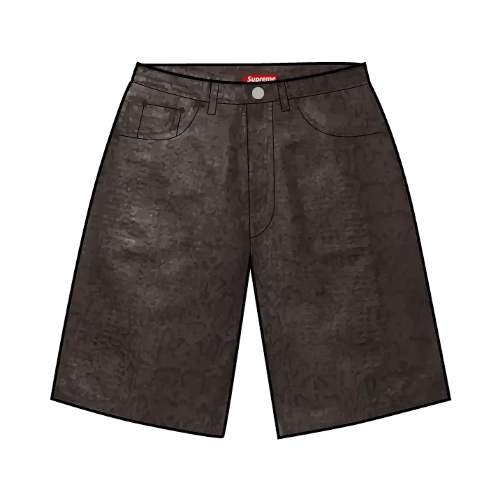 Supreme Baggy Leather Short "Snakeskin" (25SS)