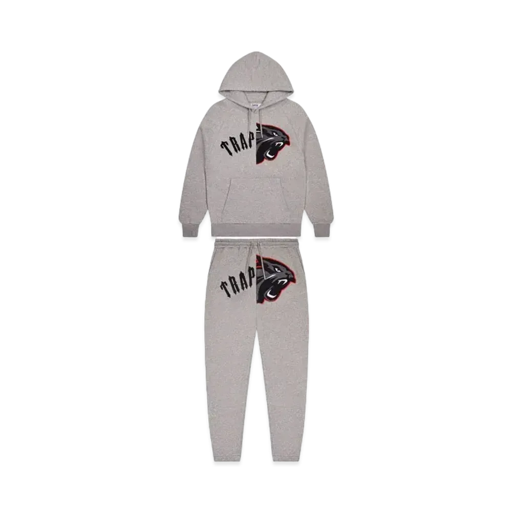 TRAPSTAR Arch Shooters Hoodie Tracksuit "Grey/ Red"