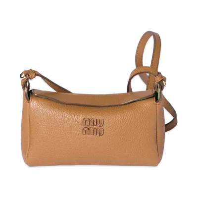 MIU MIU Leather Pouch "Caramel/Larch Green"