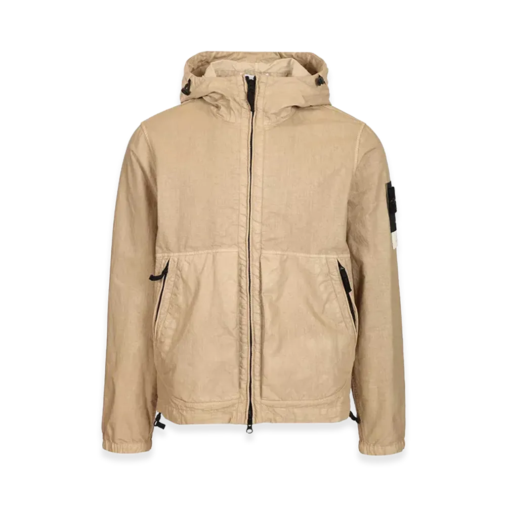 Stone Island Organic-Look Nylon Jacket "Beige"
