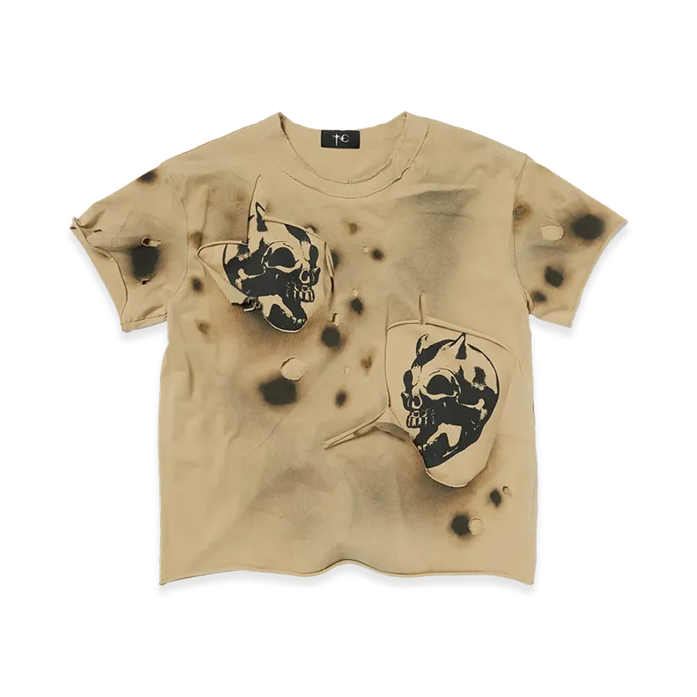 THUG CLUB Dead Inside Double Layer T-Shirt "Beige"