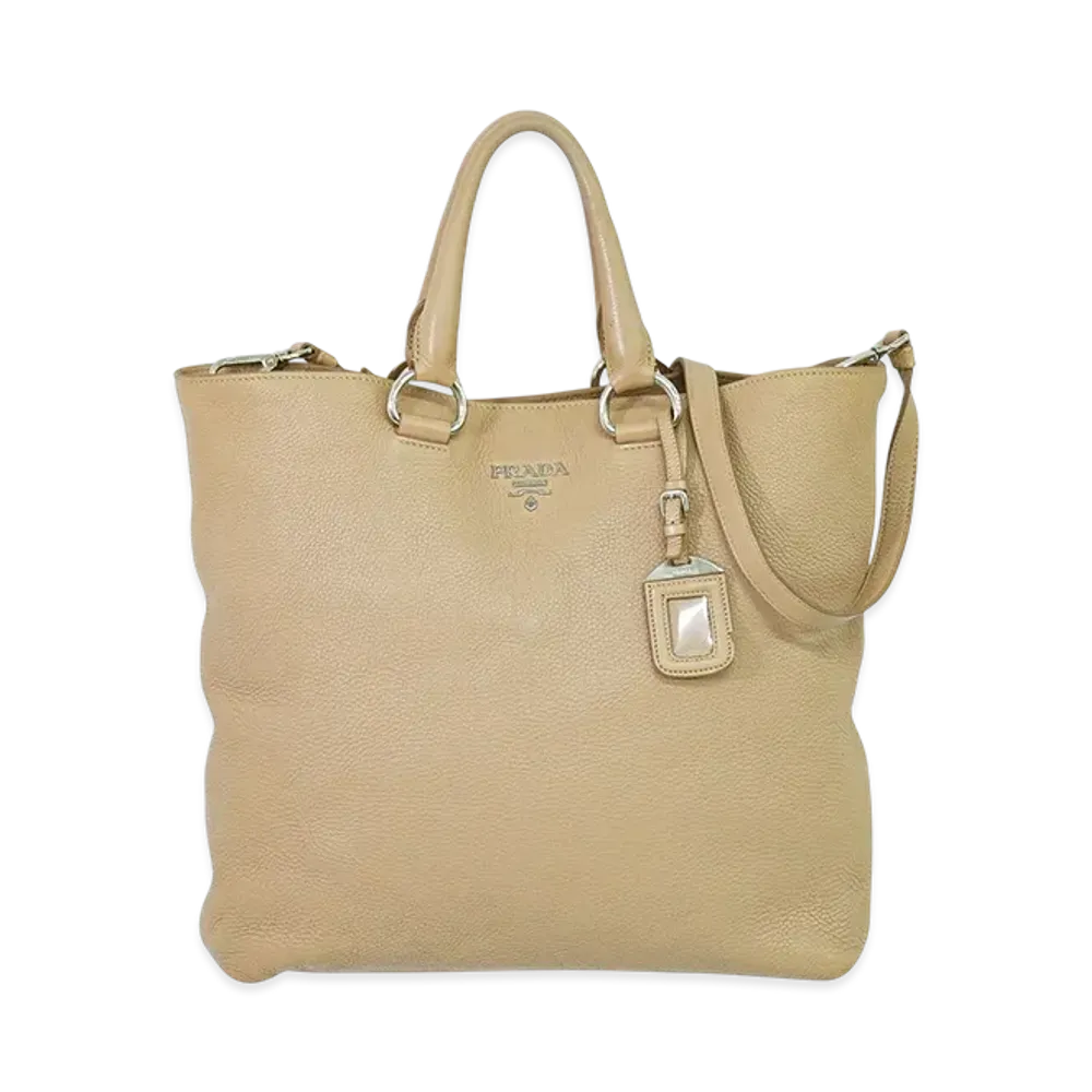 PRADA Vit Daino Tote Bag "Beige"