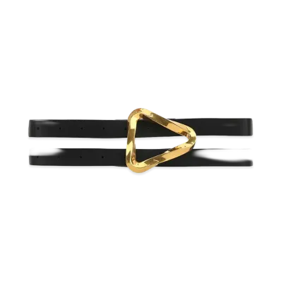 Bottega Veneta Women's Leather Grasp Belt "Black"