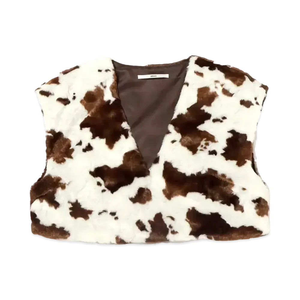 atmos pink Cowgirl Short Fur Vest "White"