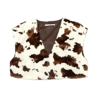atmos pink Cowgirl Short Fur Vest "White"