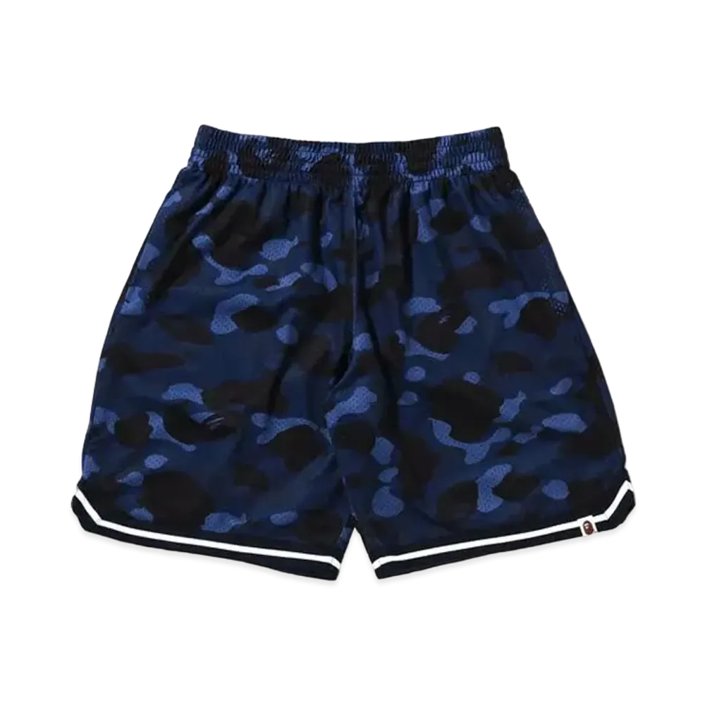 A BATHING APE COLOR CAMO WIDE FIT BASKETBALL SHORTS "Navy"