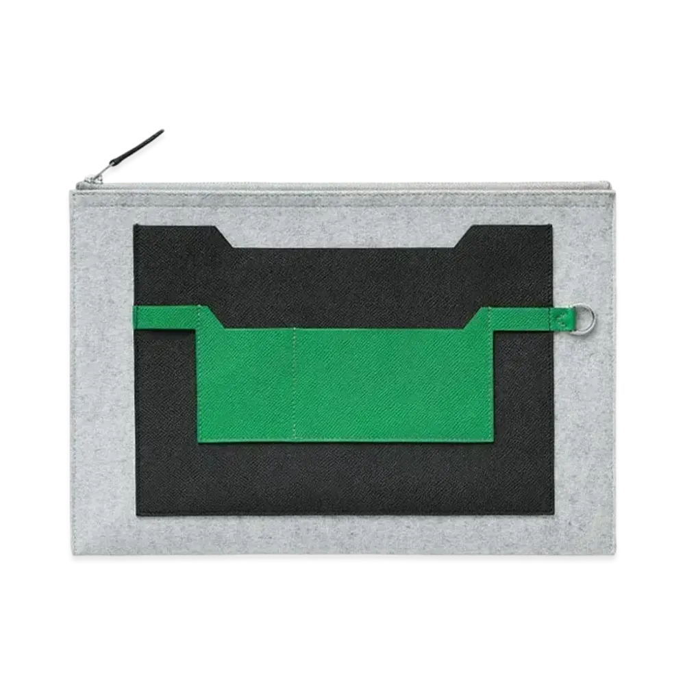 Hermes Clutch Bag Tudu 37 Color Block "Gray"