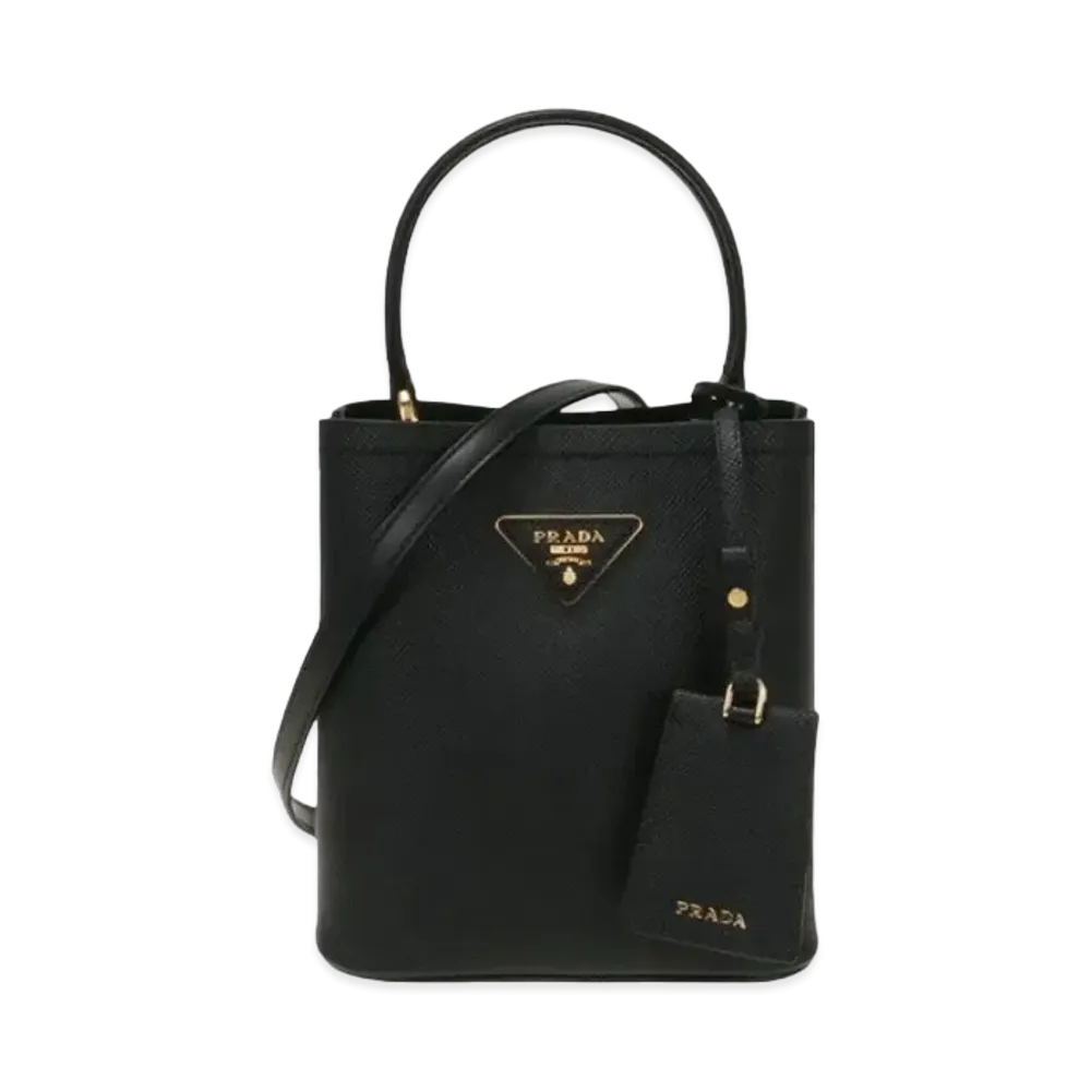 PRADA Pannier Saffiano Leather Small Bag "Black"