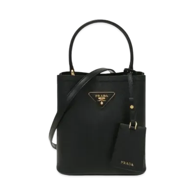 PRADA Pannier Saffiano Leather Small Bag "Black"