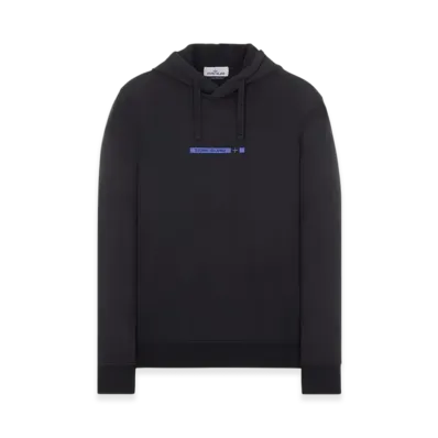 Stone Island 65885 Cotton Fleece Micro Graphics Four Print Garment Dyed Hooded Sweatshirt - 22SS "Black"
