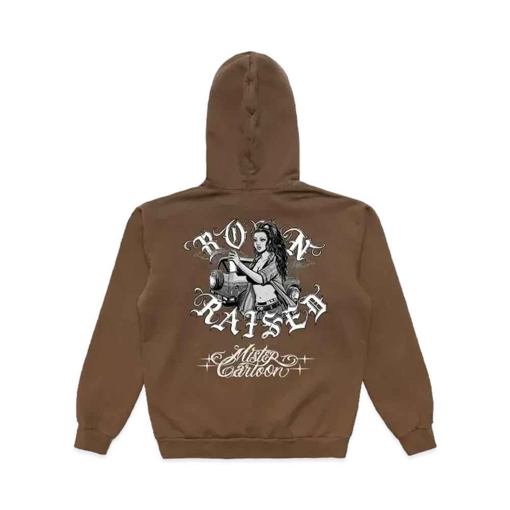Born x Raised x Mister Cartoon Homegirl Rocker Hoodie "Walnut"
