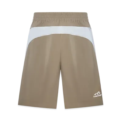 BALENCIAGA Men`s Techwear Track Shorts "Beige/Gray"