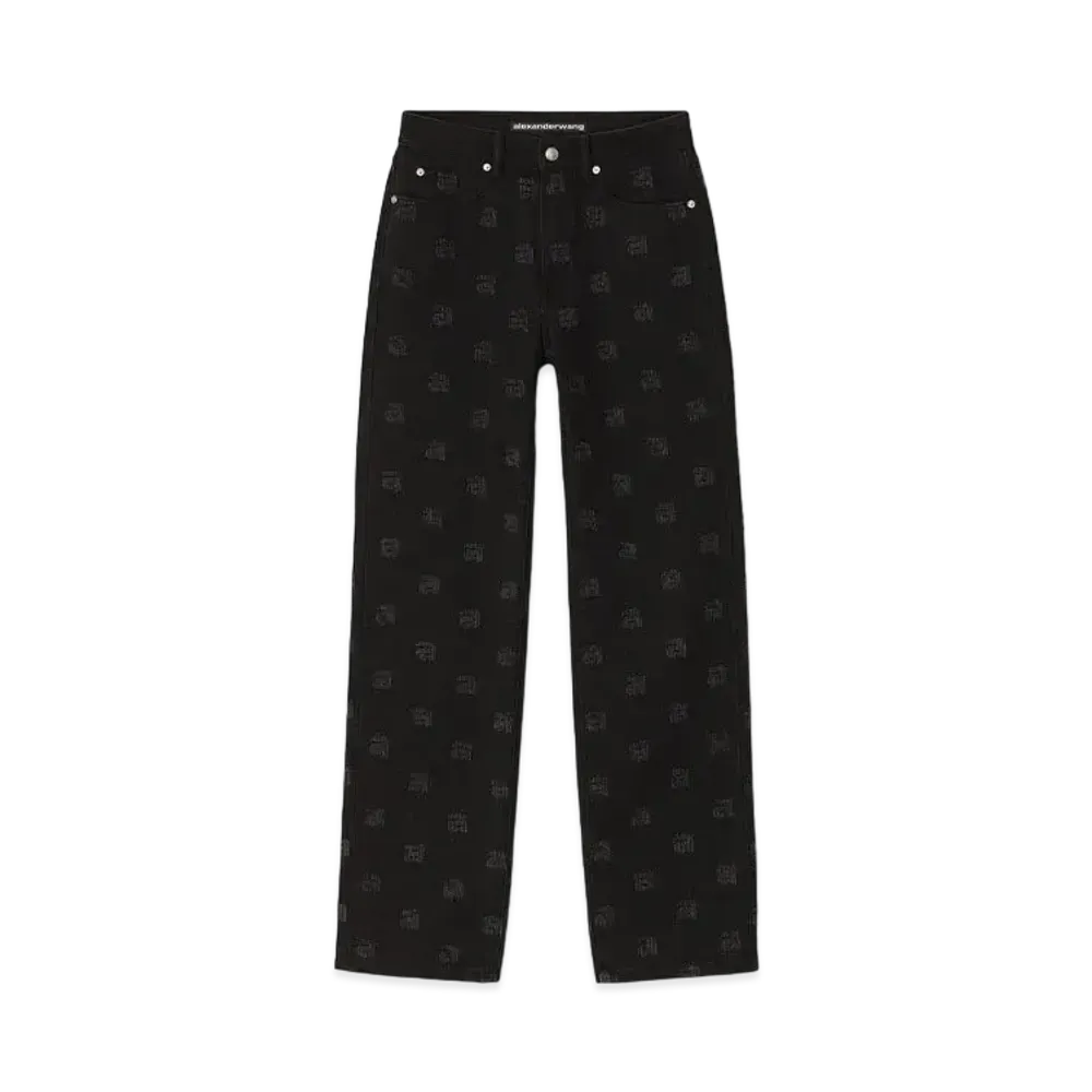 Alexander Wang Denim Ez Mid-Rise Straight Leg Jeans "Black"