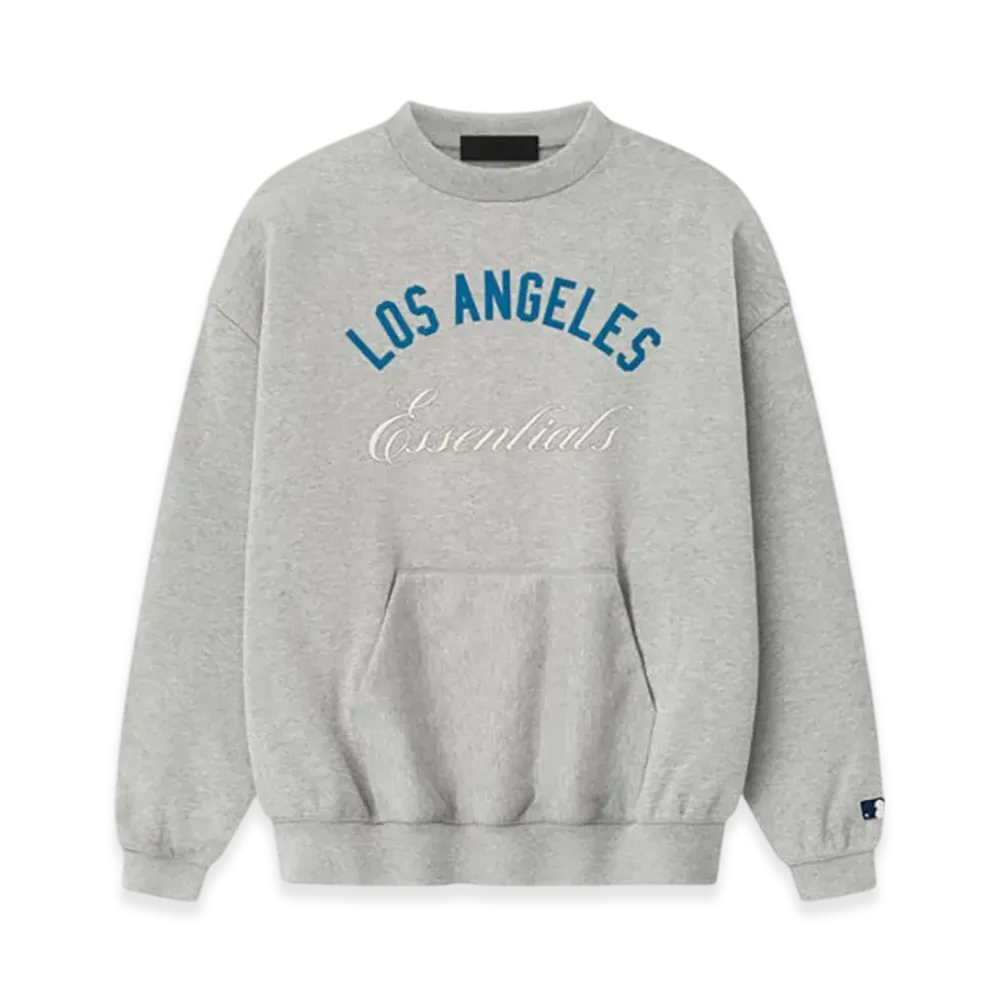 FEAR OF GOD ESSENTIALS Dodgers Sport Crewneck "Concrete Heather"