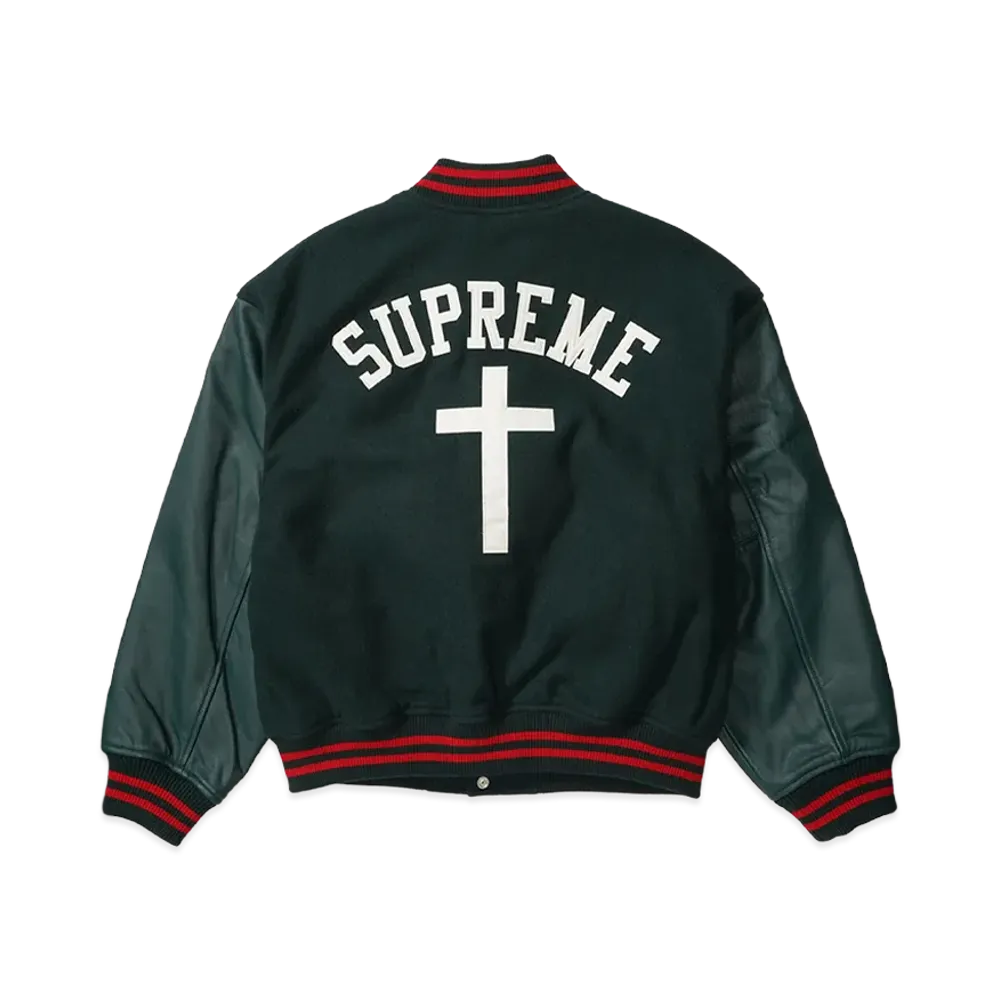 Supreme Cross Varsity Jacket "Dark Green"