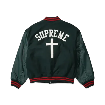 Supreme Cross Varsity Jacket "Dark Green"