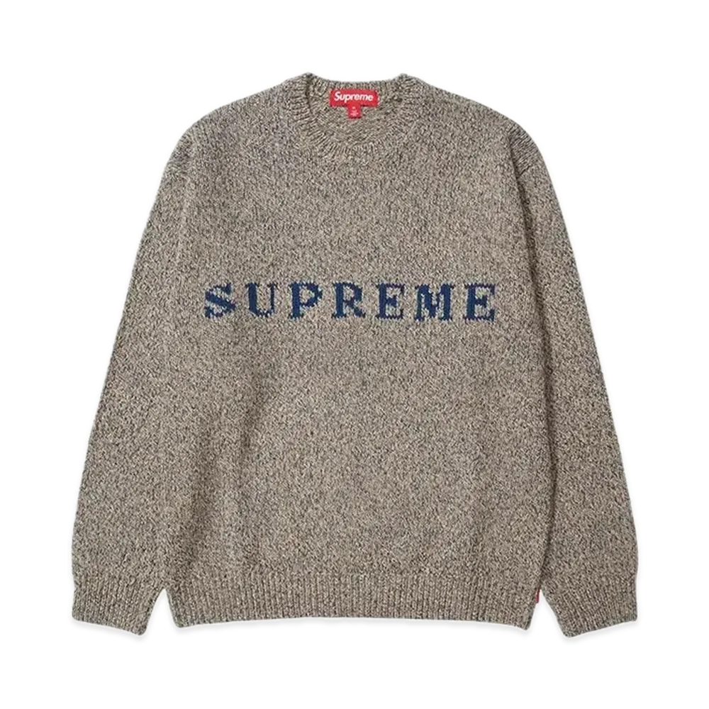 Supreme Contrast Logo Sweater "Taupe"