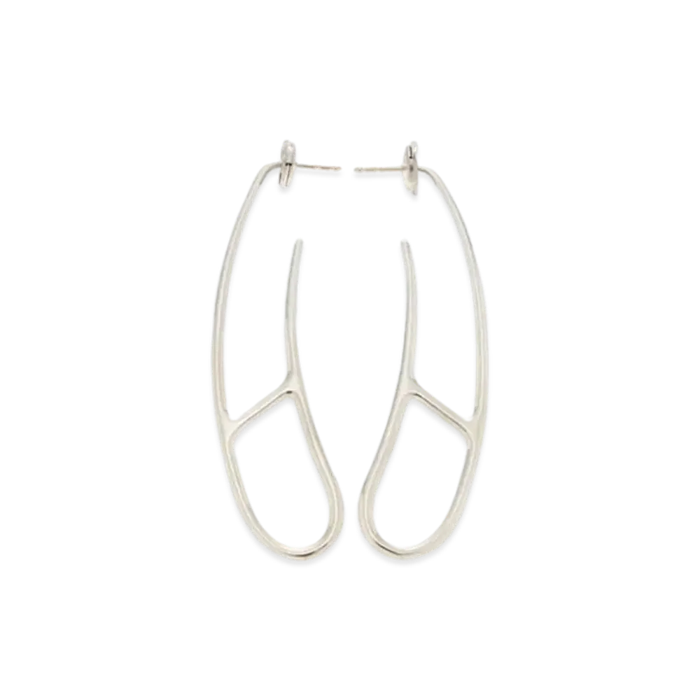 Hermes Chaine D'ancre Punk Earrings "Silver"