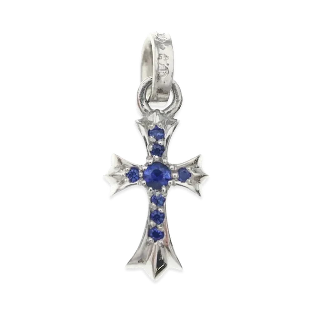 クロムハーツ 18K クロス ベイビー ファット パヴェサファイア