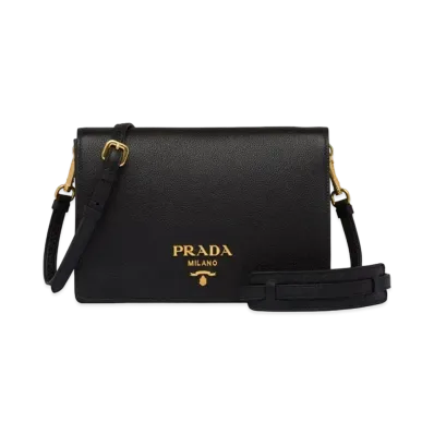 PRADA Leather Shoulder Bag "Black"
