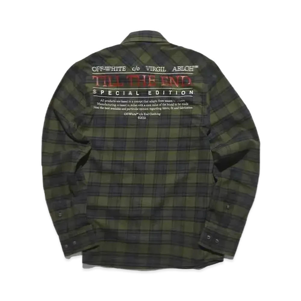 OFF-WHITE END. TILL THE END FLANNEL SHIRT "Green"