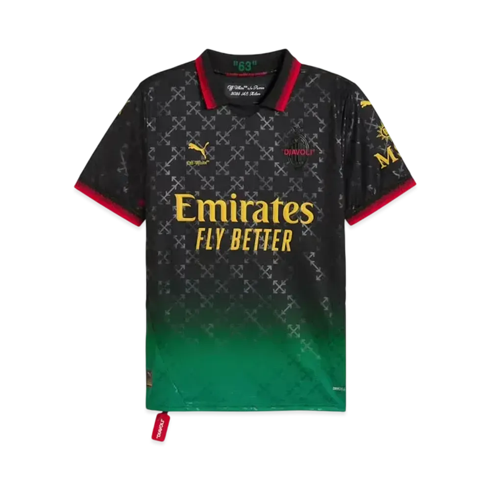 PUMA x AC MILAN x Off-White Replica Short Sleeve Uniform "Puma Black/Power Green"