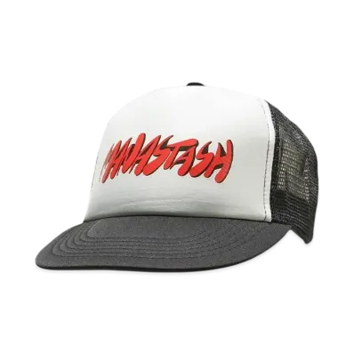 MANASTASH SWOOSH LOGO MESH TRUCKER"BLACK"