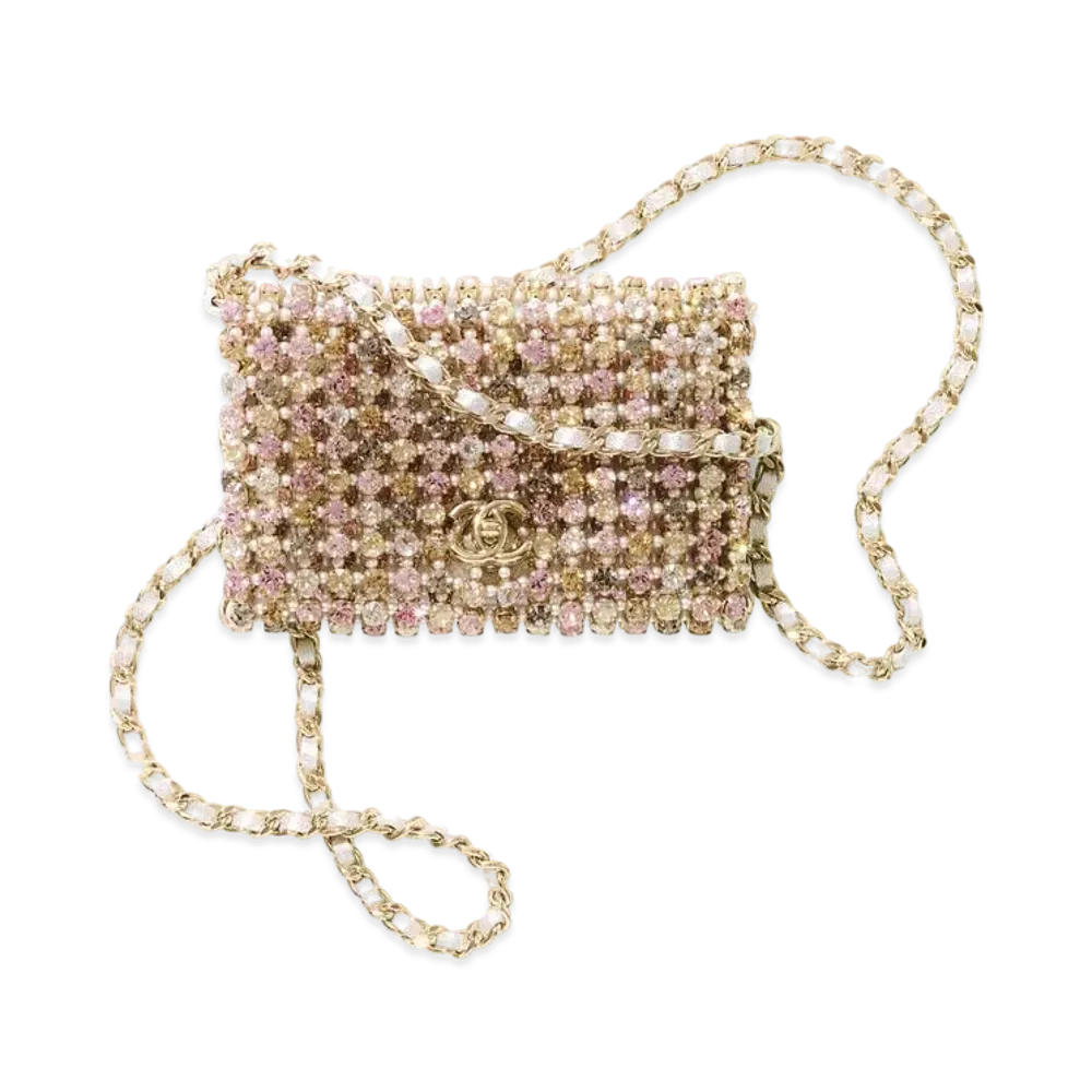 CHANEL Mini Evening Bag Stras & Costume Pearl "Gold/Multicolor"