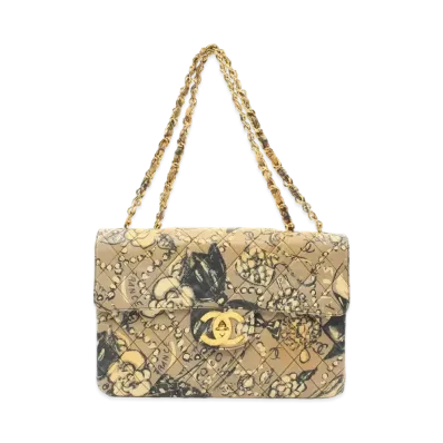 CHANEL Deca Coco Matelasse Camellia W Chain Canvas "Brown/Gold"