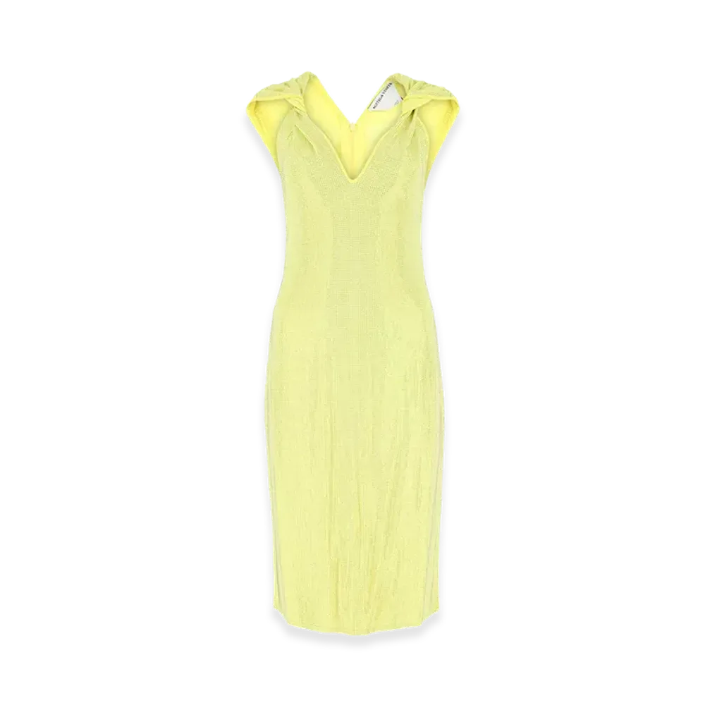 Bottega Veneta Women's Embellished Stretch Viscose Blend Dress "Yellow"