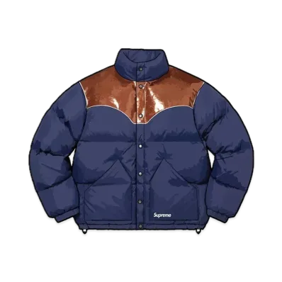 Supreme Glitter Yoke Down Puffer Jacket "Navy"
