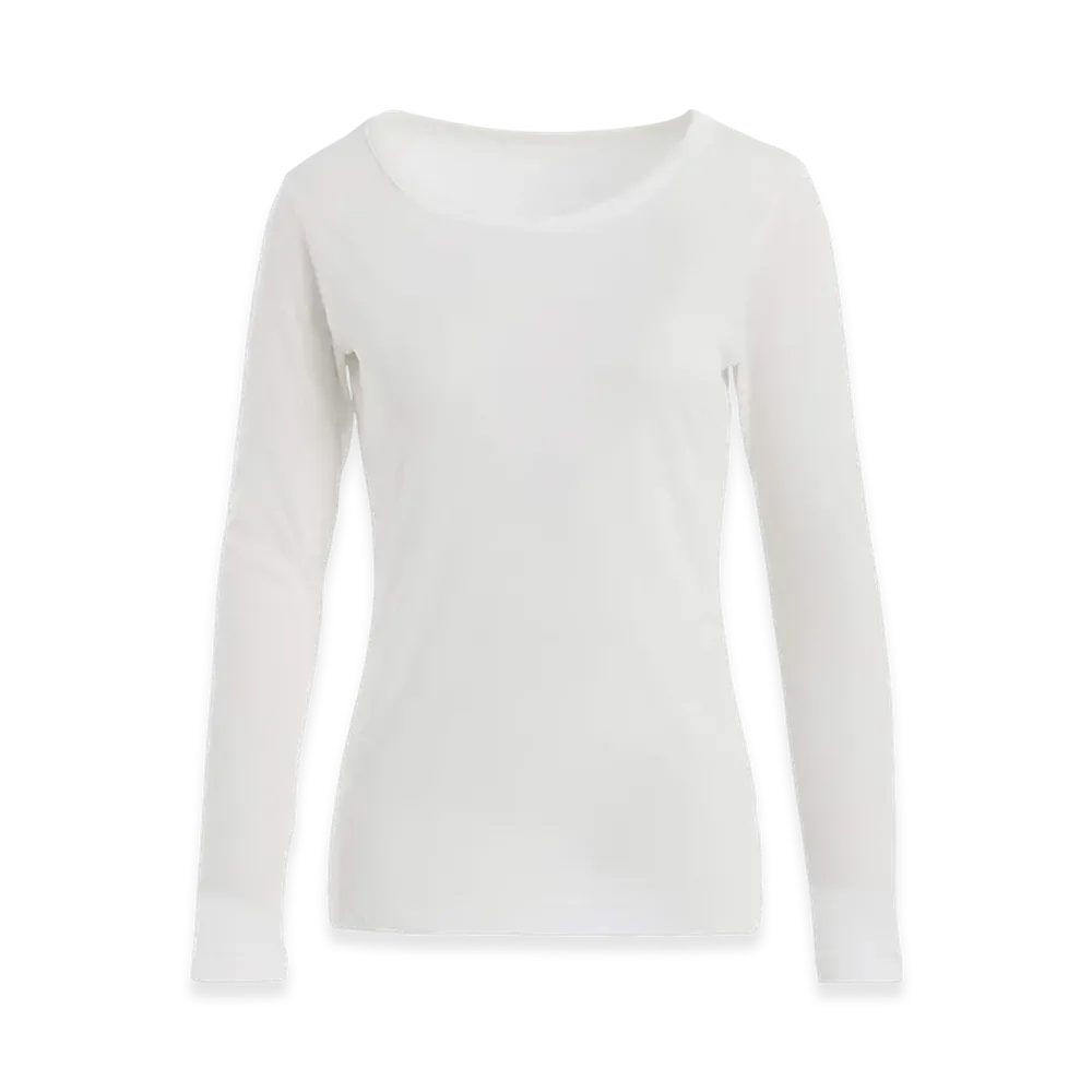 Yohji Yamamoto High Gauge Cotton Jersey Round Neck Long Slv T "Off White"