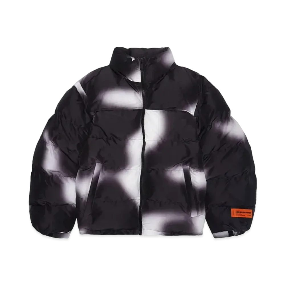 HERON PRESTON EX-RAY AOP BLUR NYLON PUFFER "WHITExBLACK"