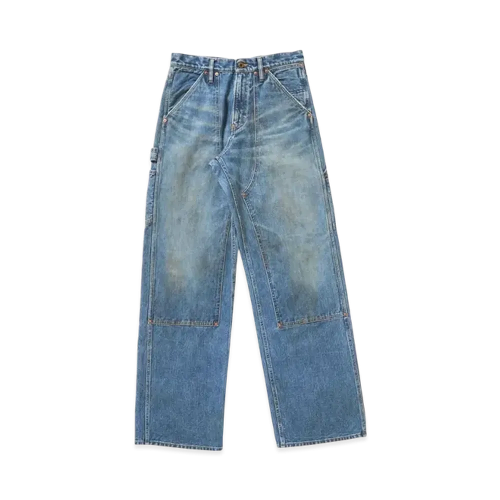 SUGARHILL Faded Modern Denim Pants Double Knee "Faded Indigo"