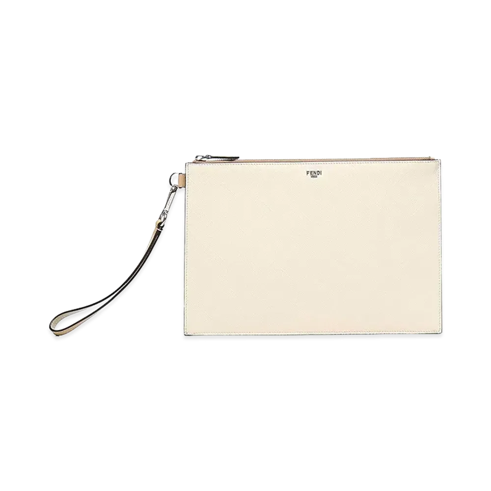 FENDI Leather Clutch "Ivory"