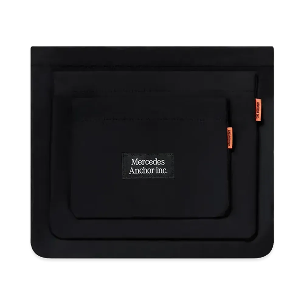 Mercedes Anchor inc. Detachable Zip Pouch Set "Black"