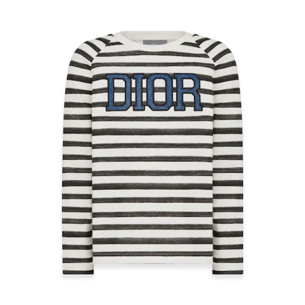Dior Kids Long Sleeve T-Shirt Stripes "Ivory/Black"