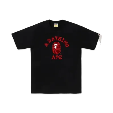 A BATHING APE College Tee "Black/Red"