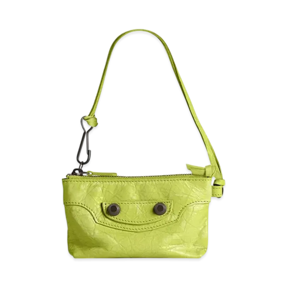 BALENCIAGA Le City Zip Pouch Charm "Pistachio"
