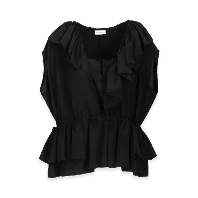 DRIES VAN NOTEN Women's Jersey Top with Belt "Black"