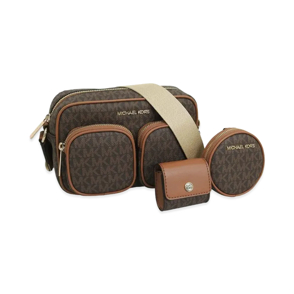 MICHAEL KORS Women's Jet Set Item MD Pkt Xbody W Attch "Brown"