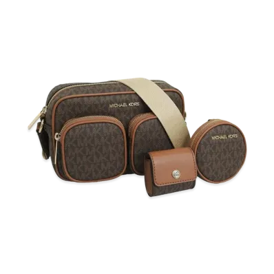 MICHAEL KORS Women's Jet Set Item MD Pkt Xbody W Attch "Brown"