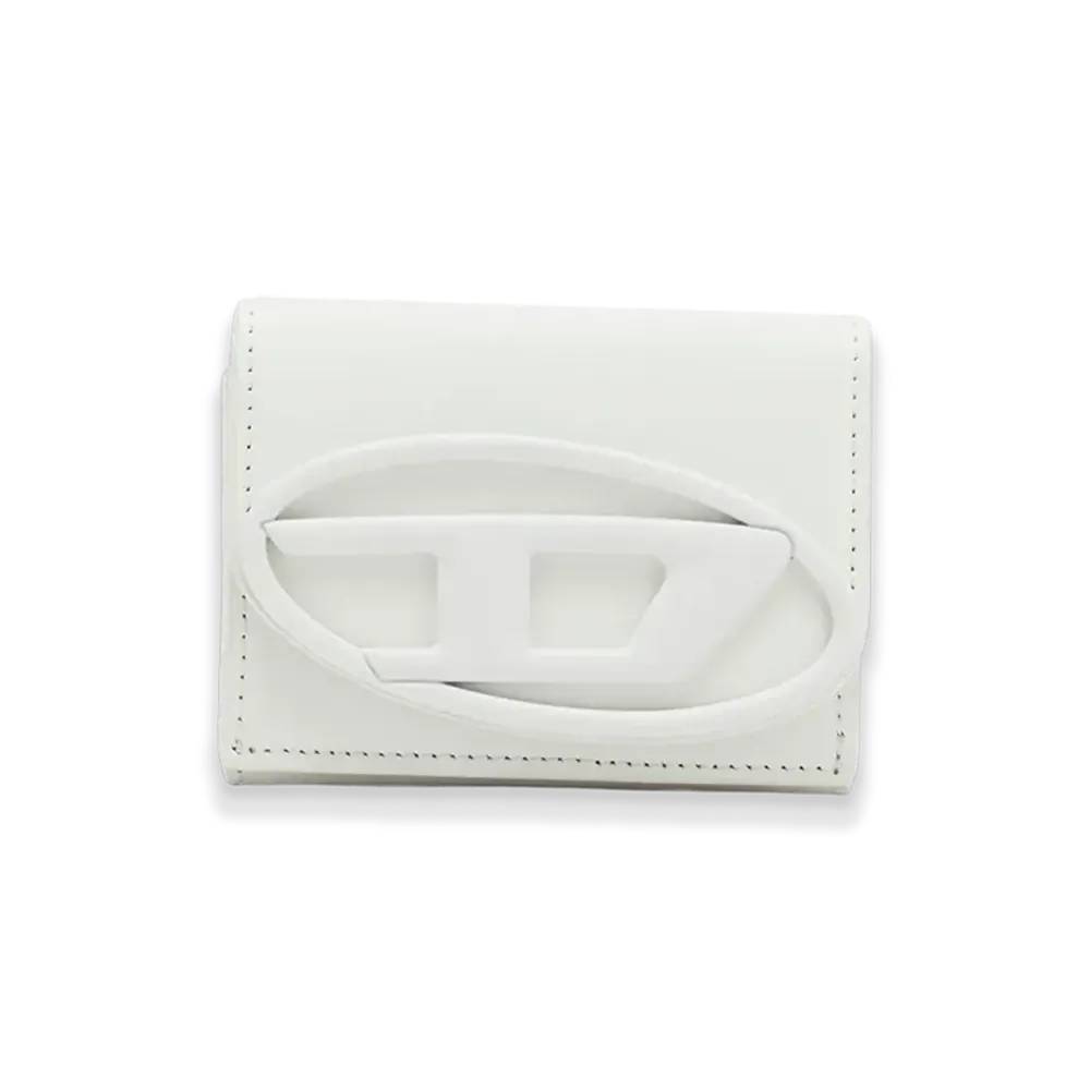 Diesel 1Dr Tri Fold Coin XS Ii Tri-Fold Wallet In Matte Leather "White"