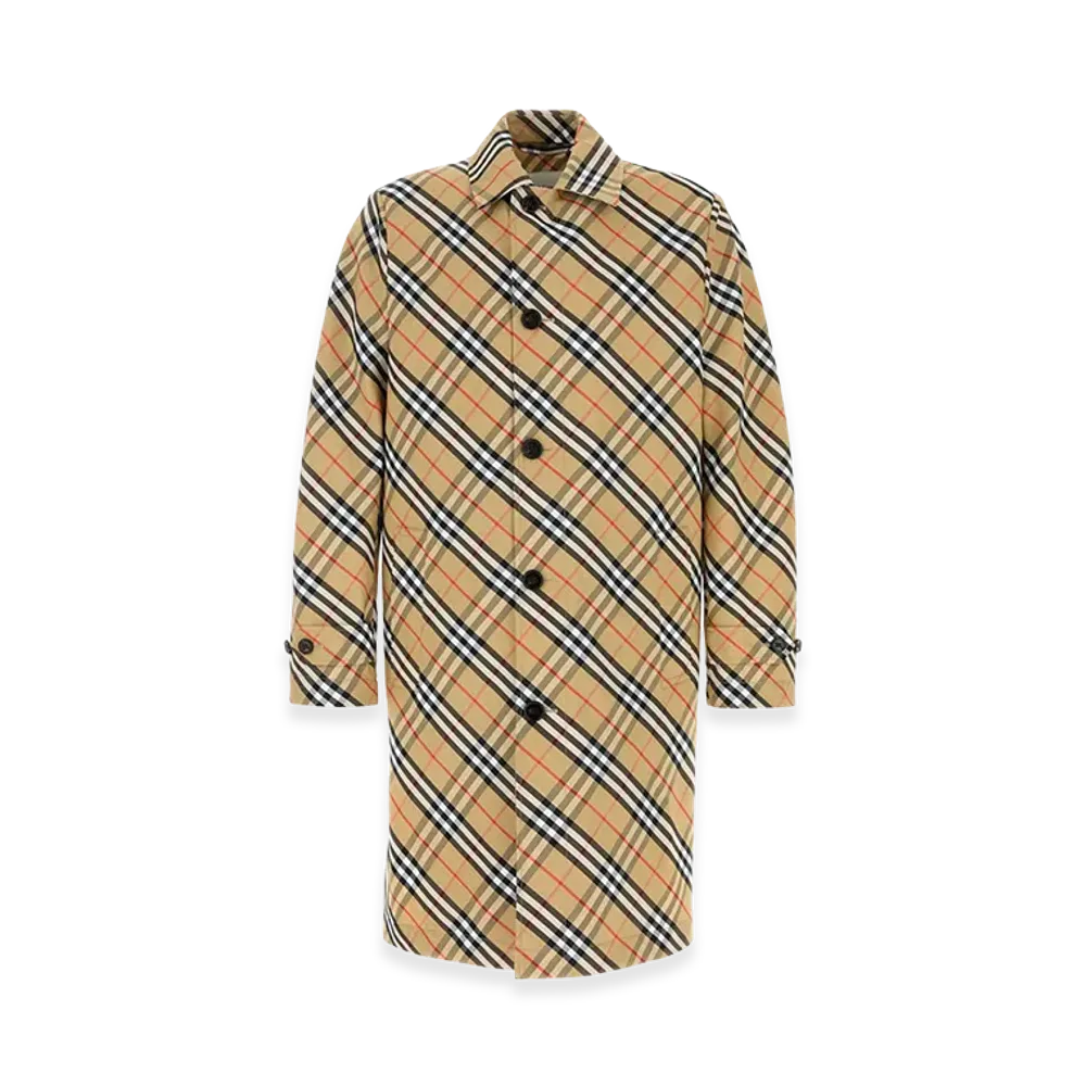 Burberry Embroidered Polyester Trench Coat "Checked"