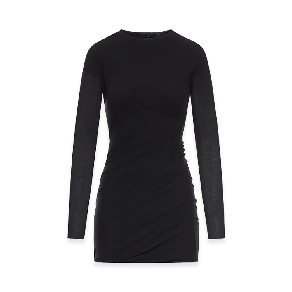 Jil Sander Women's Double-Layered Cotton Mini Dress "Black"